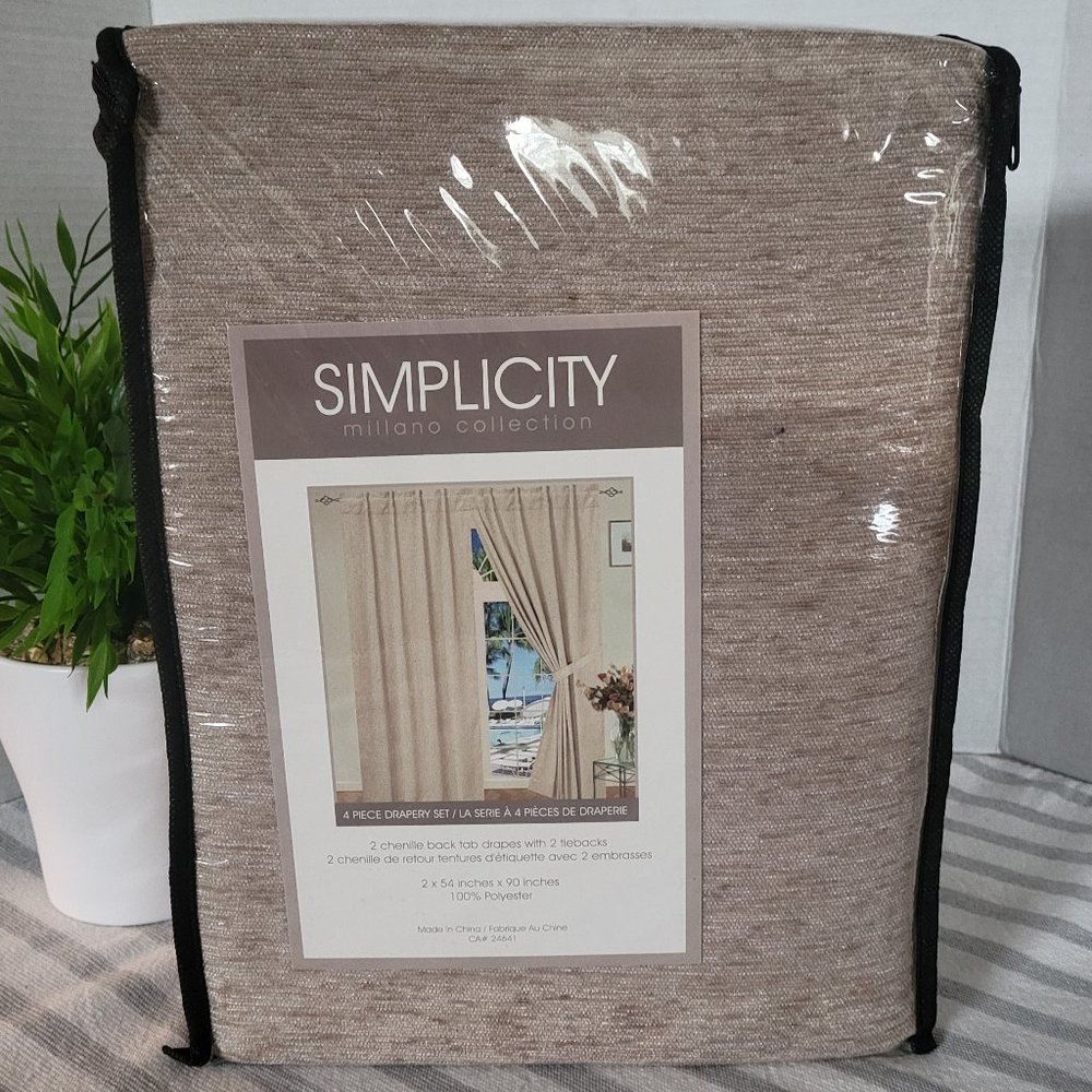 Simplicity Chenille Drapery Set NWT